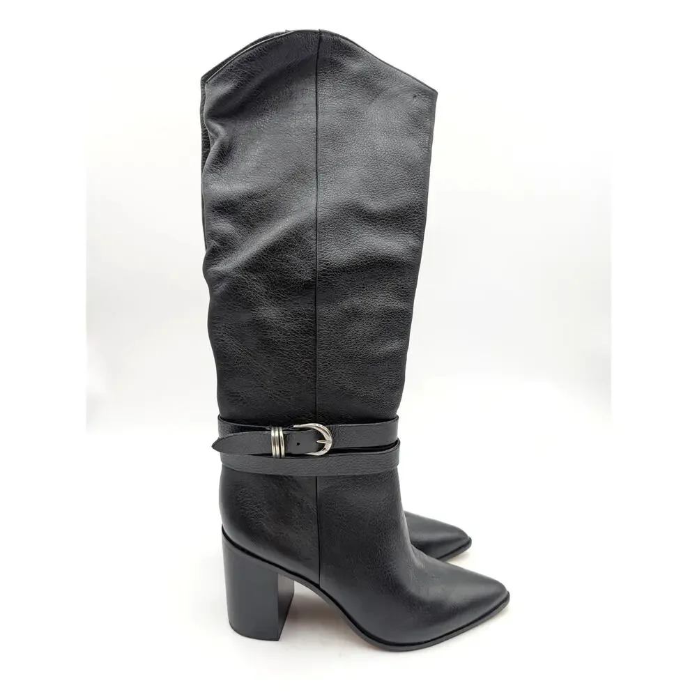 Dolce Vita Tyrone Pointed Toe Knee High Boots Women's Black Size US7 EU37